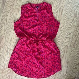 GAP Red and Purple Floral Dress V-neckline, pockets and cinched tie waist XL